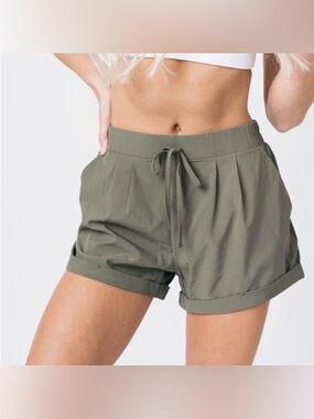 ZYIA Active Shorts in Olive Green